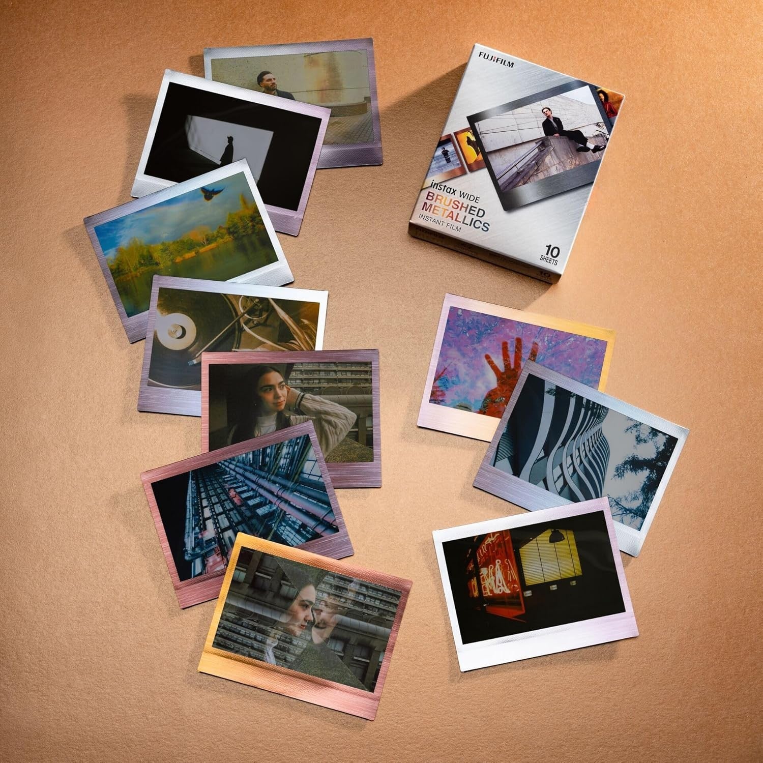 Fujifilm Instax Wide Film Brushed Metal Border (Kit - 10 Scatti)