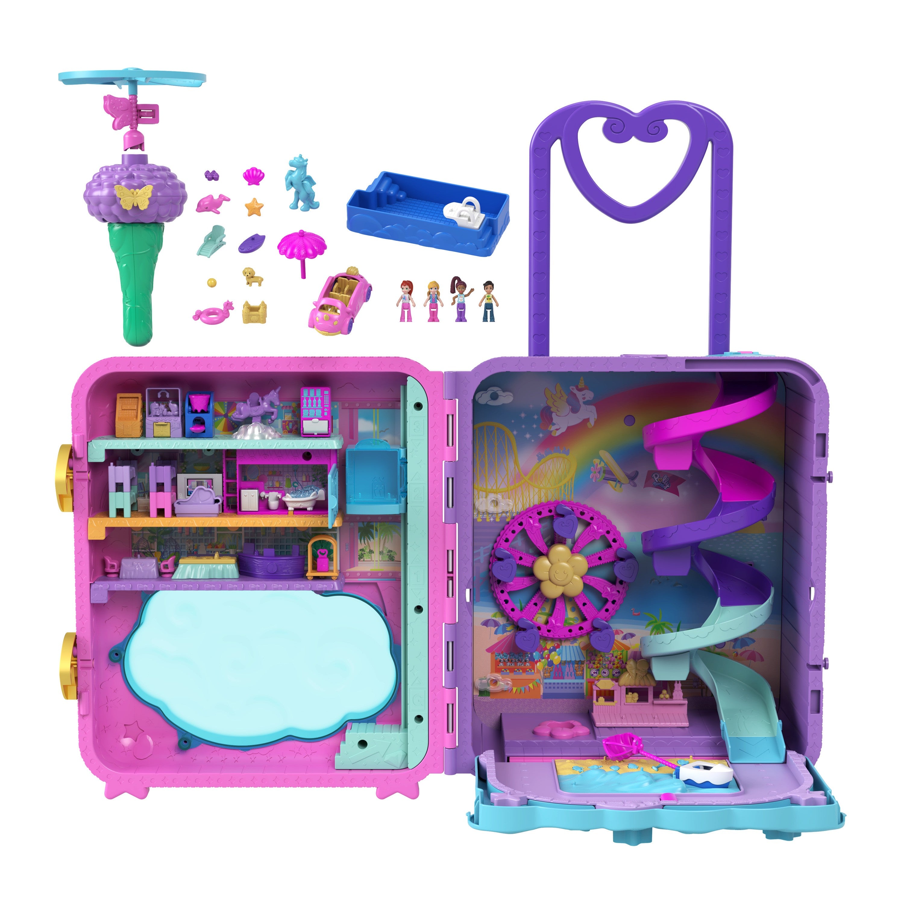 Polly Pocket Pollyville Trolley Resort Vacanze Playset