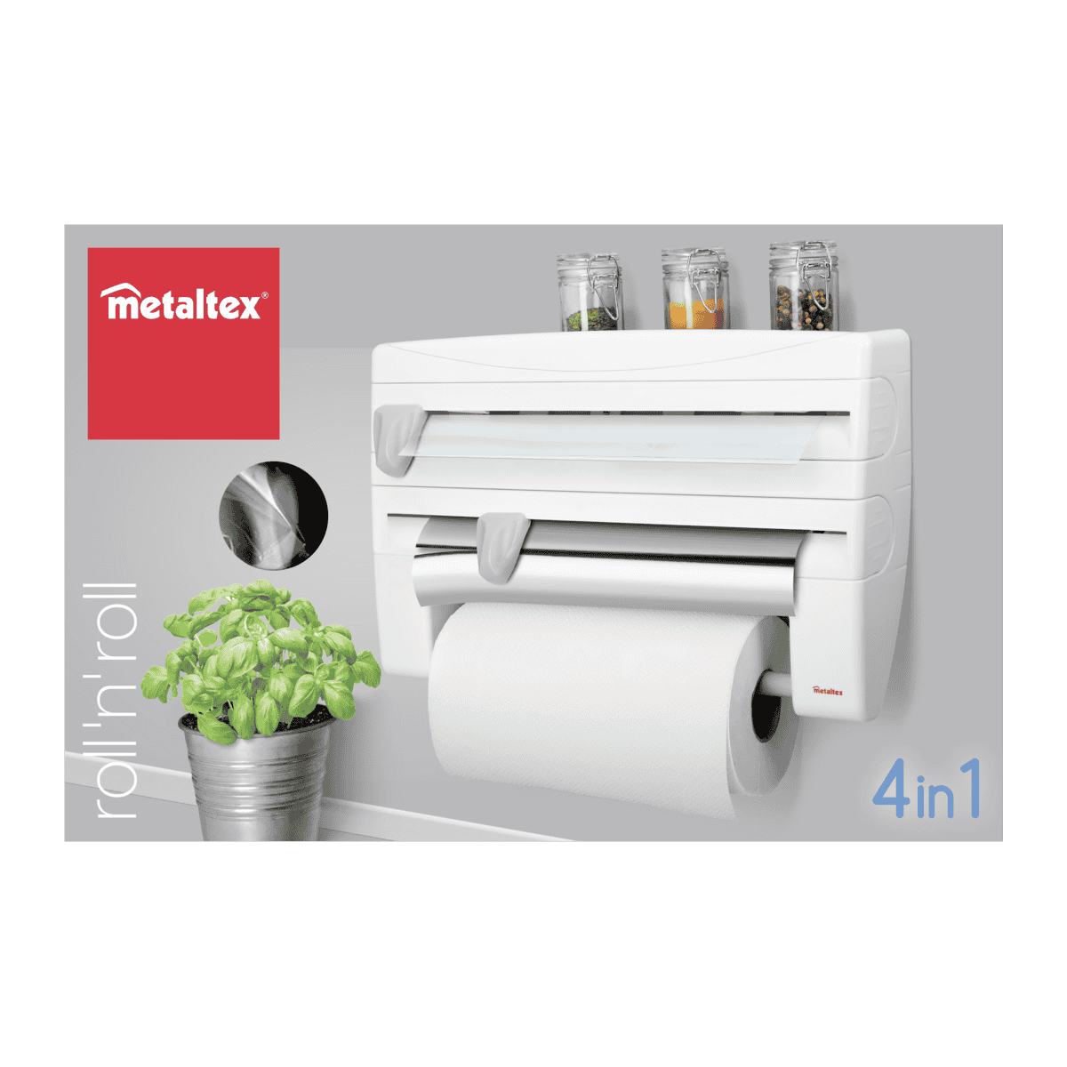 Metaltex Roll’n Roll – Dispenser porta rotoli da cucina