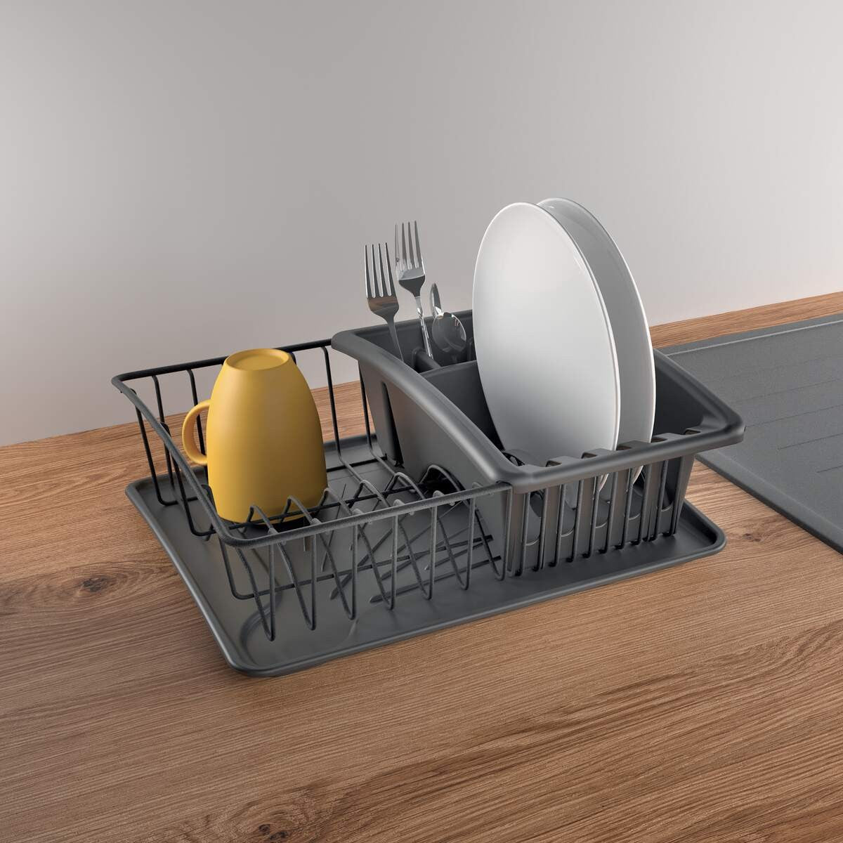 Metaltex Aquatex Plus LAVA - Scolapiatti con bacinella e vaschetta