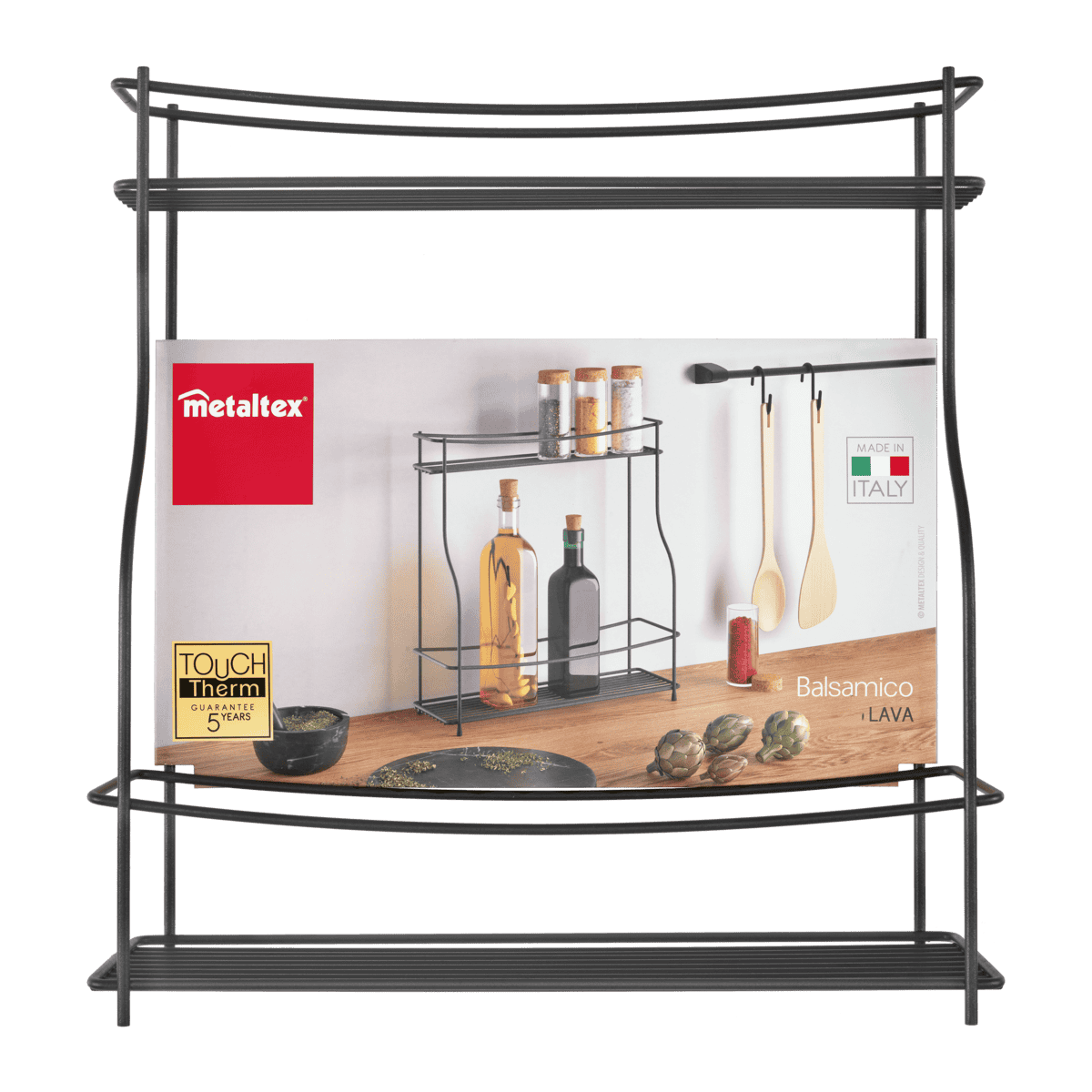 Metaltex Balsamico LAVA – Porta spezie/bottiglie 2 piani
