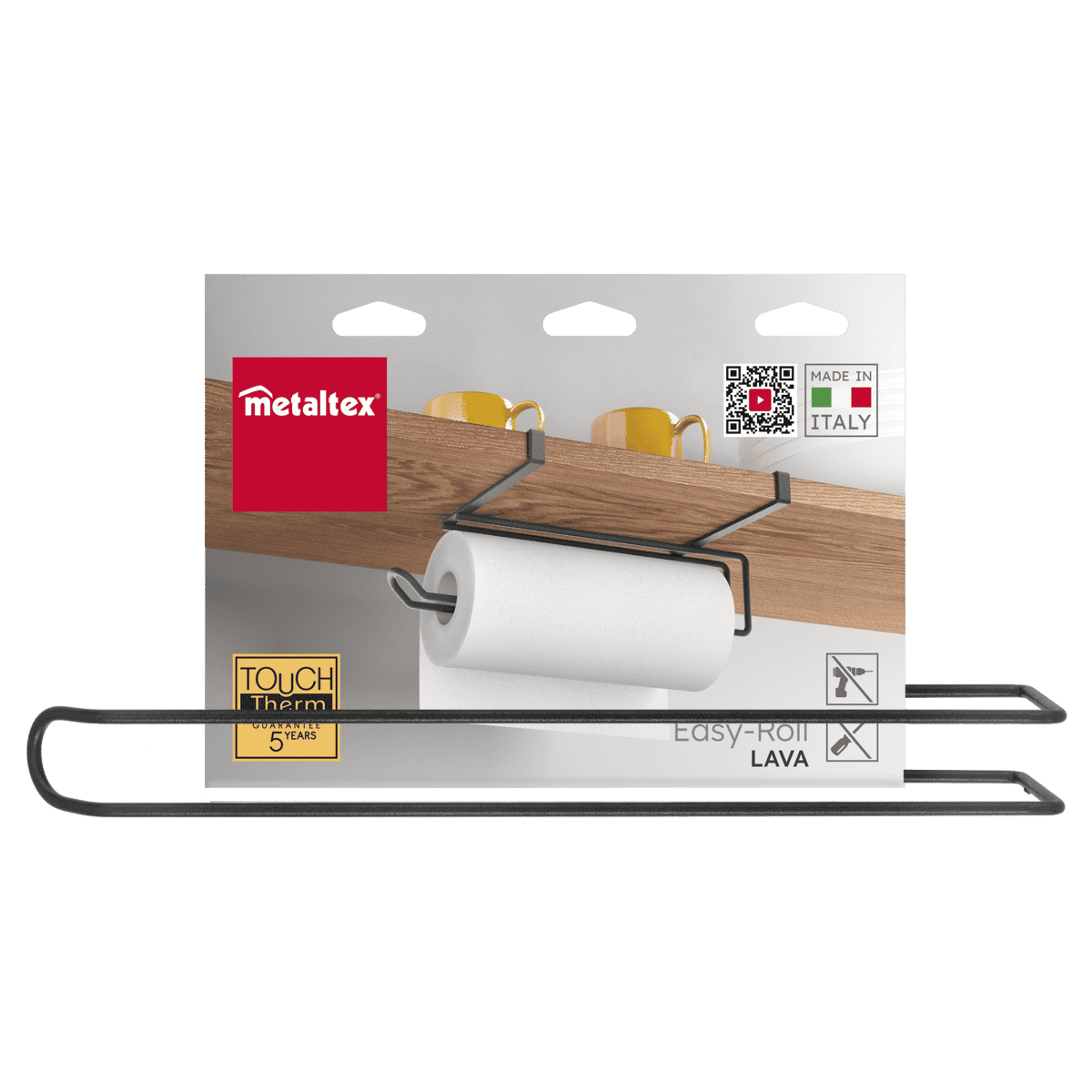 Metaltex Easy-Roll LAVA - Sottoripiano porta rotolo carta cucina