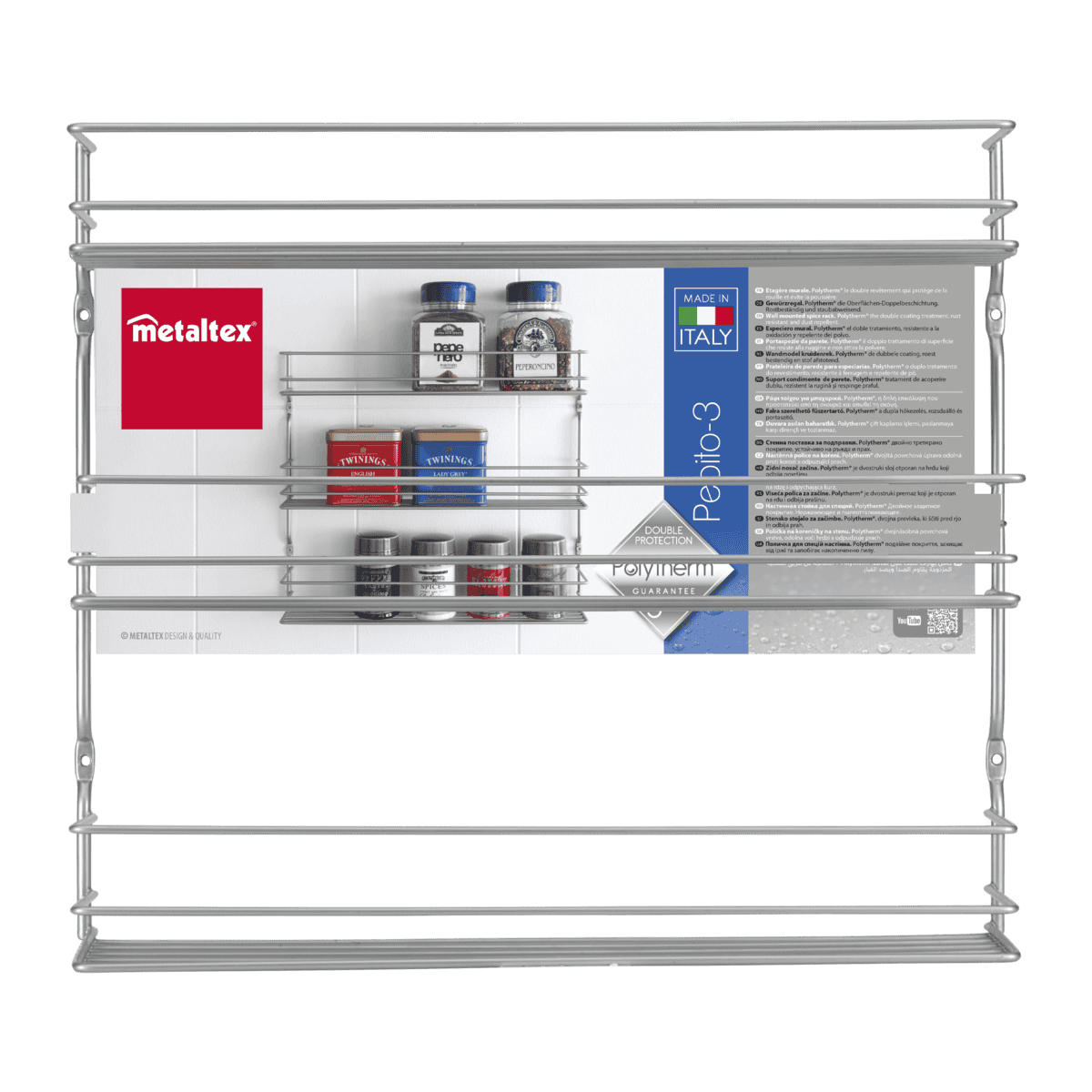 Metaltex Pepito 3 Silver - Mensola porta spezie