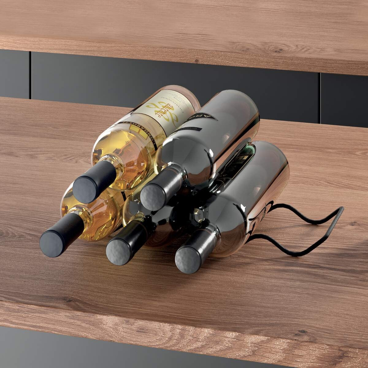 Metaltex Wave 20 LAVA – Set 2 portabottiglie impilabili