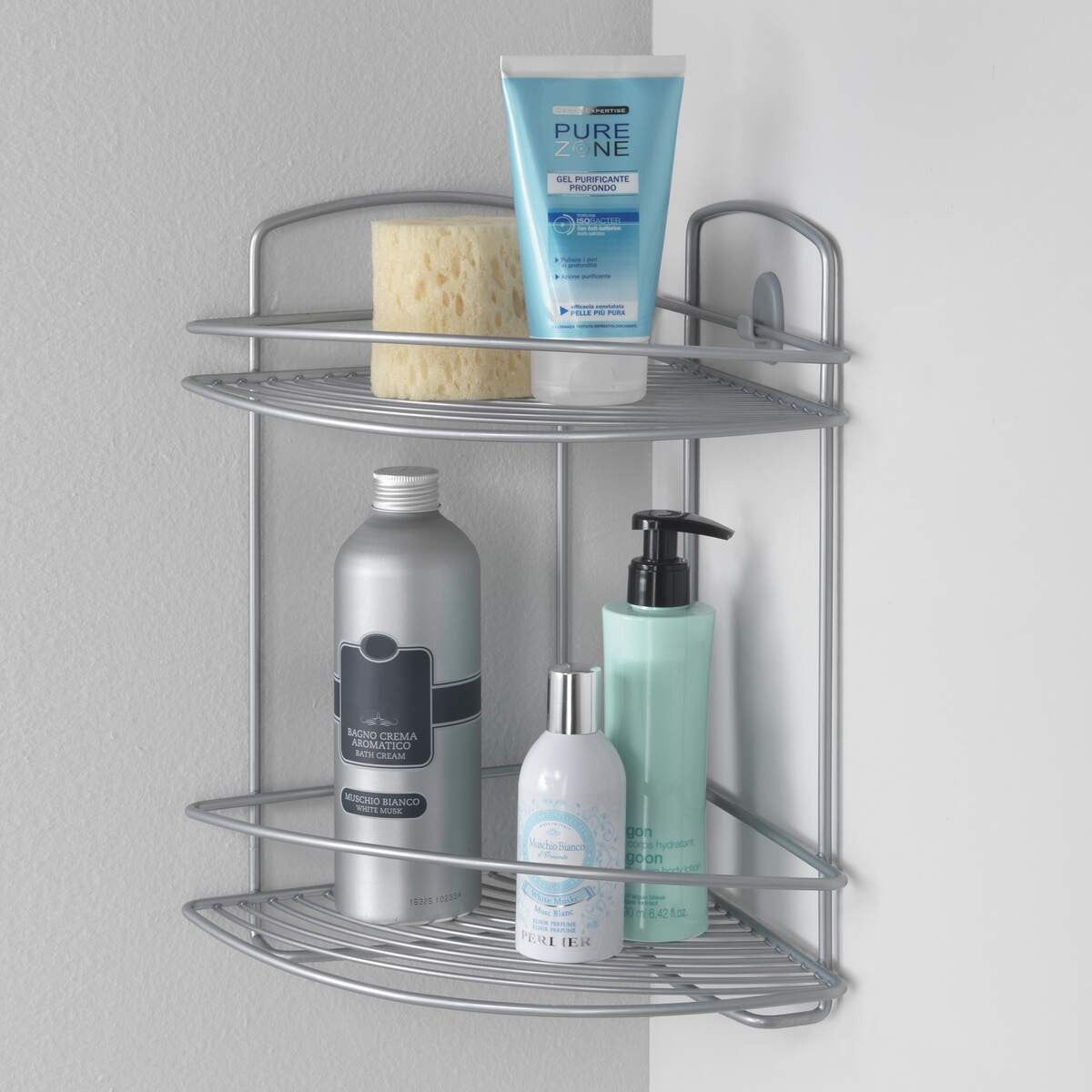 Metaltex Onda Line - Mensola angolare 2 piani