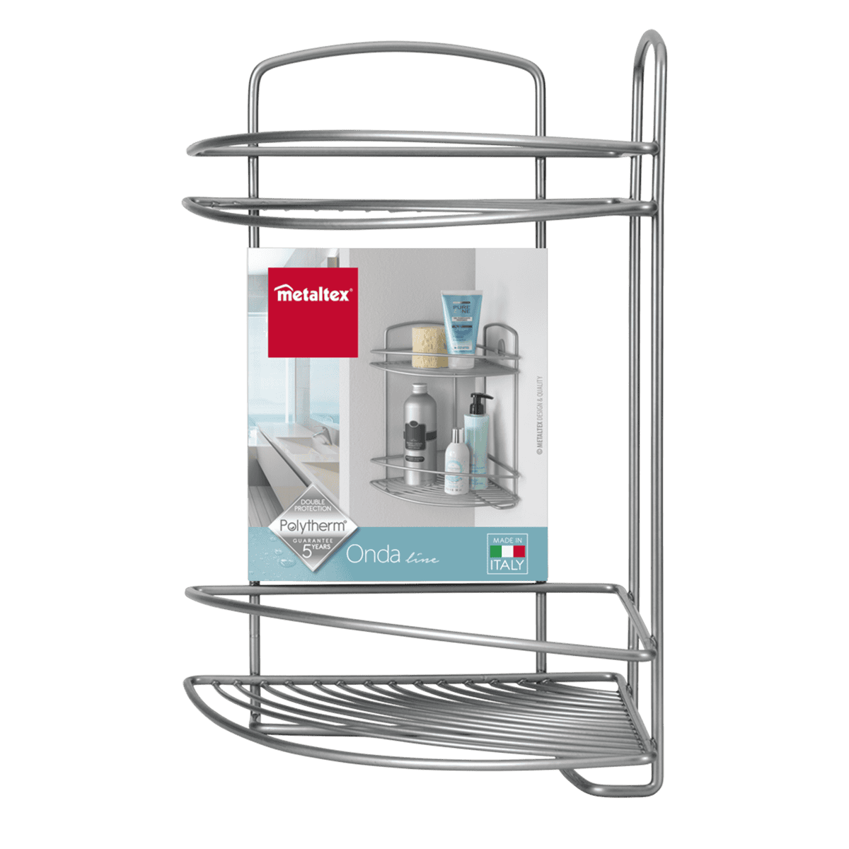 Metaltex Onda Line - Mensola angolare 2 piani