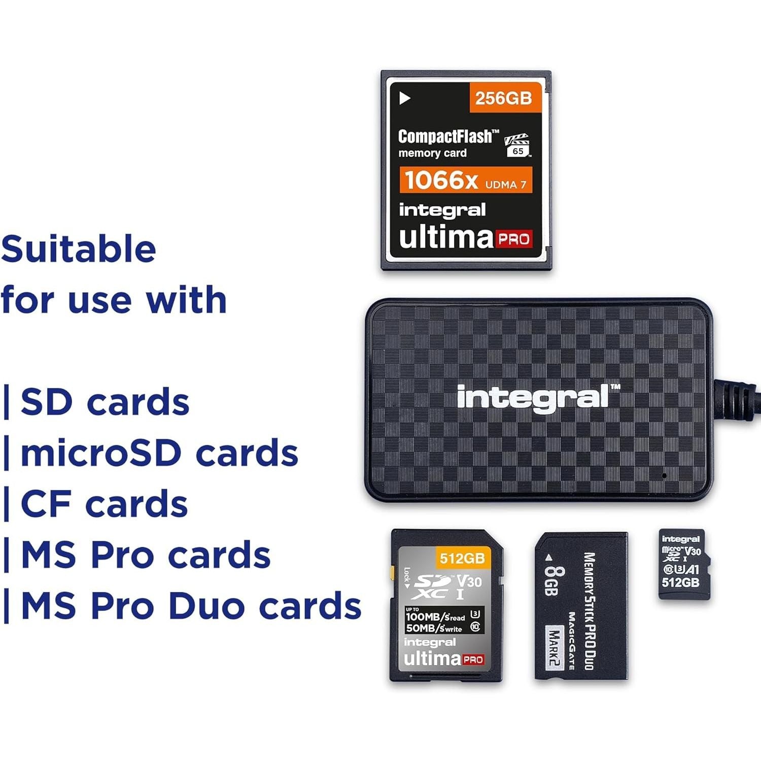 INTEGRAL MULTI CARD READER 4 in 1 USB 3.2 TYPE A-TYPE C