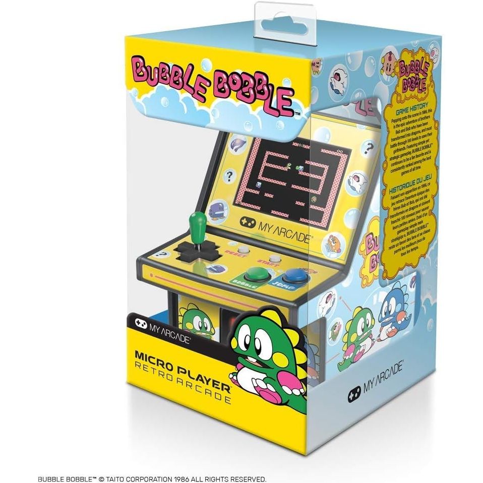 MyArcade Bubble Bobble Micro Player 6.75" – Retro Arcade da Collezione