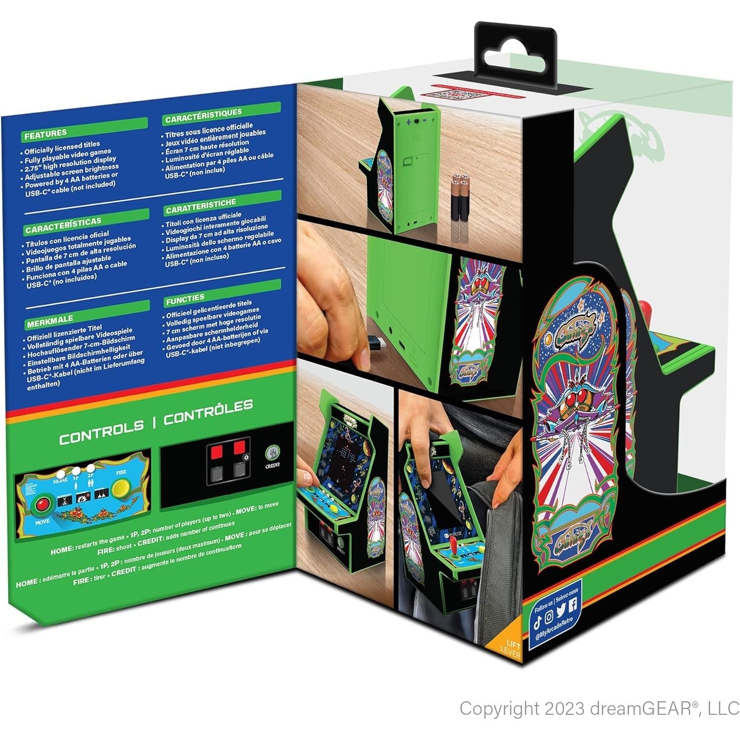 MyArcade Galaga Micro Player Pro 6.7" – Console Arcade Retro Portatile 2 Giochi in 1