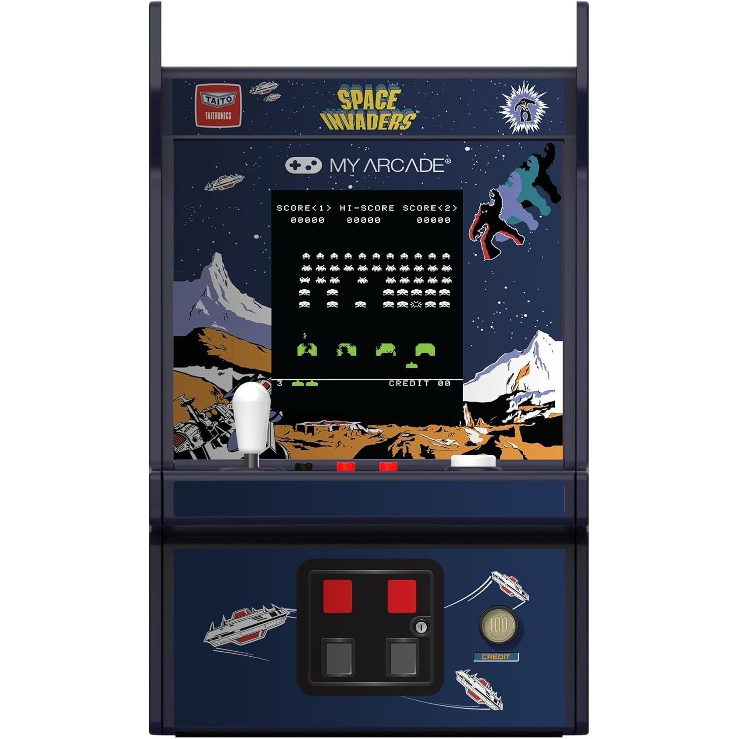 MyArcade Micro Player Pro 6.7" Space Invaders – Console Arcade Retro Portatile 2 Giochi in 1