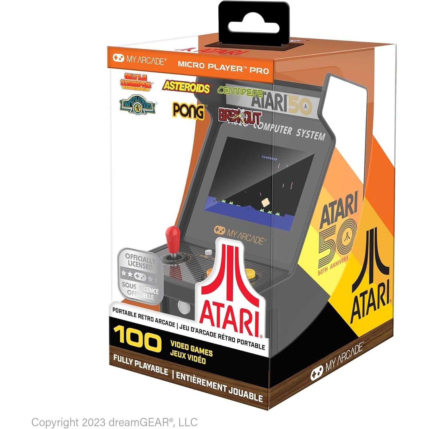 MyArcade Atari Micro Player Pro 6.7" 100 giochi – Console Arcade Retro Portatile 2 Giochi in 1
