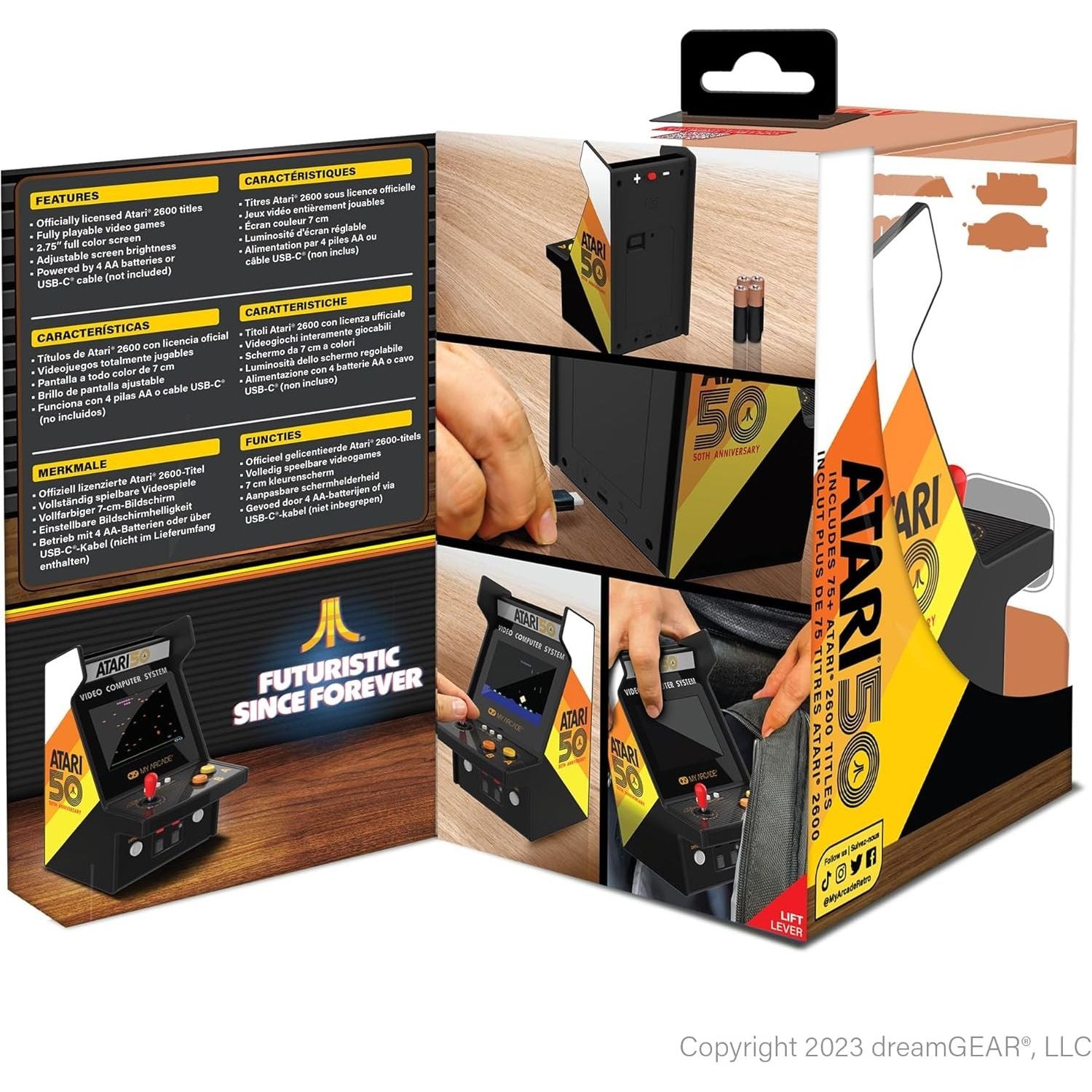 MyArcade Atari Micro Player Pro 6.7" 100 giochi – Console Arcade Retro Portatile 2 Giochi in 1