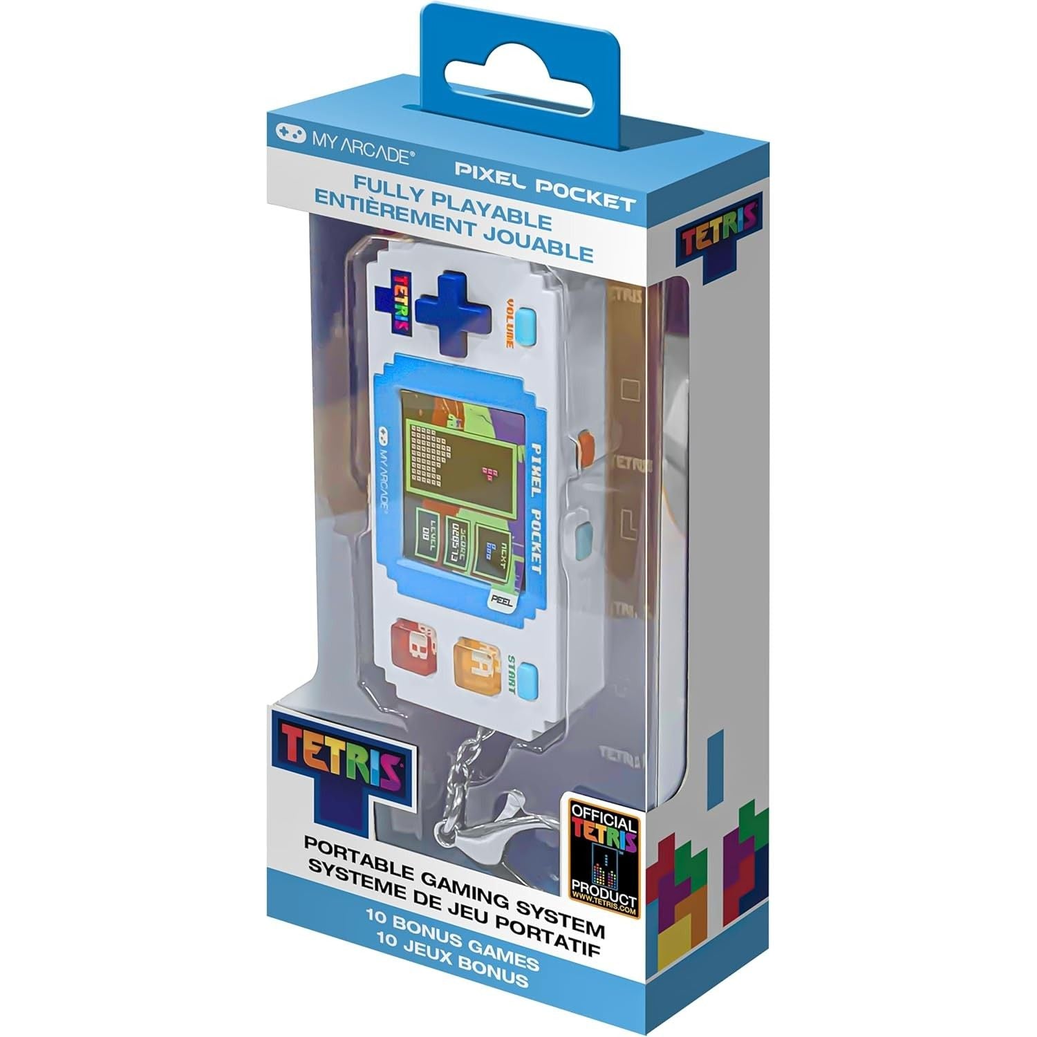 MyArcade Tetris Pixel Pocket  – Console portatile retro 11 giochi