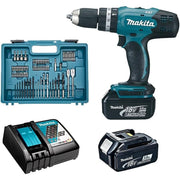 Makita Trapano Avvitatore con Percussione LXT DHP453RFX4 18V – Kit Completo con Batterie e Accessori