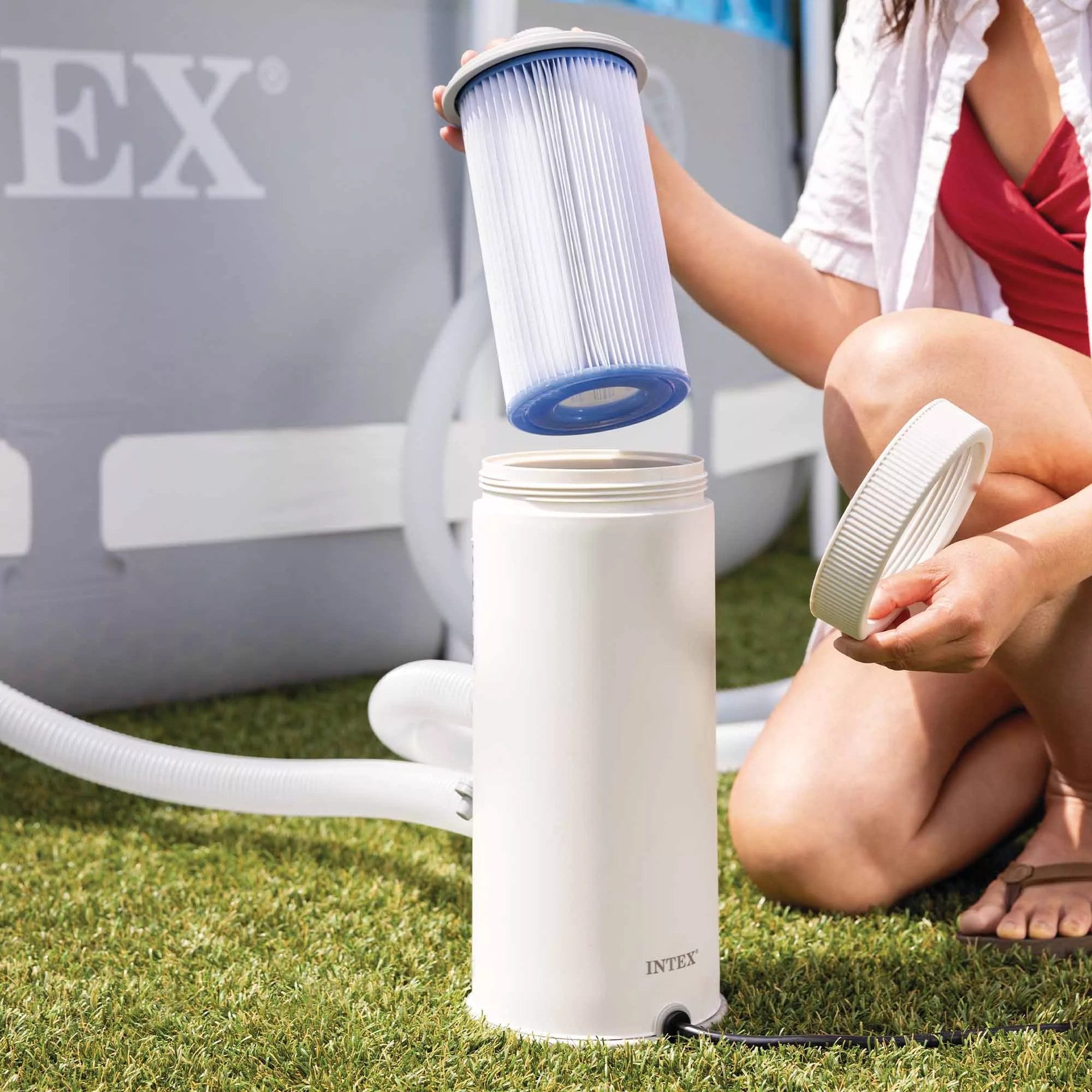 Intex Pompa Filtro Krystal Clear 3785 L/h per Piscine Fuori Terra