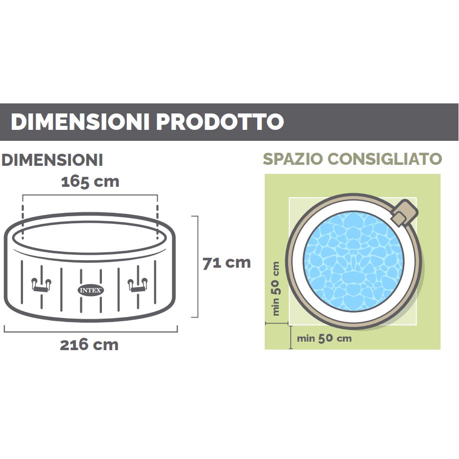 Intex 28428 PureSpa Bubble Massage Spa Idromassaggio 6 Posti