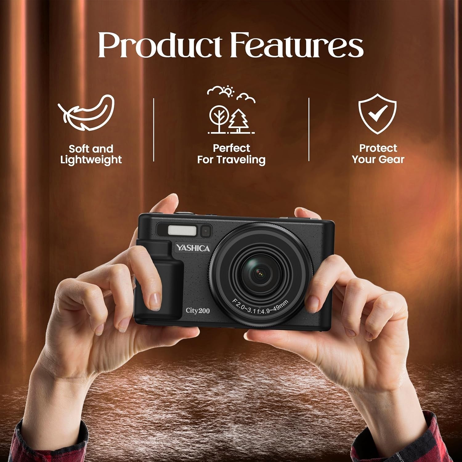 Yashica CITY 200 DIGITAL BLACK GARANZIA UFFICIALE ITALIA 2 ANNI