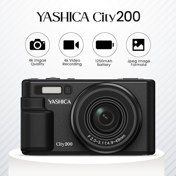 Yashica CITY 200 DIGITAL BLACK GARANZIA UFFICIALE ITALIA 2 ANNI