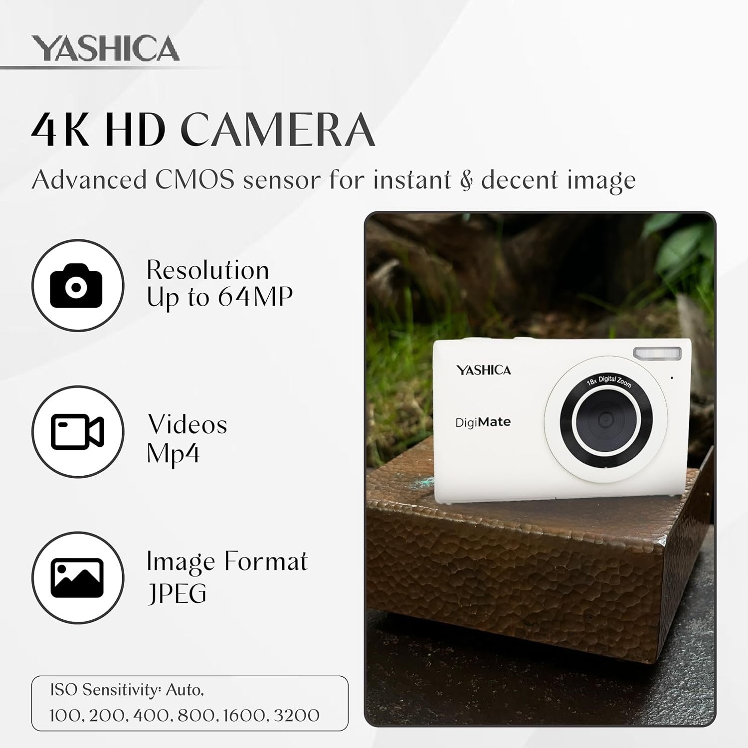 Yashica DIGIMATE OFF WHITE GARANZIA UFFICIALE ITALIA 2 ANNI