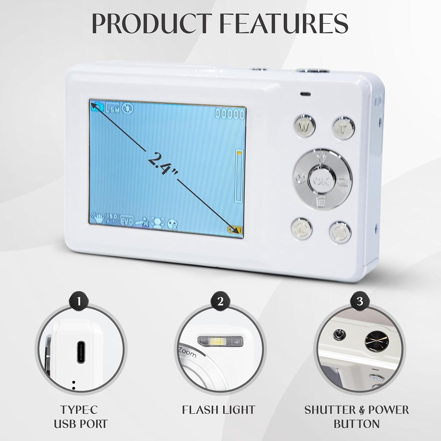 Yashica DIGIPIX 100 WHITE GARANZIA UFFICIALE ITALIA 2 ANNI