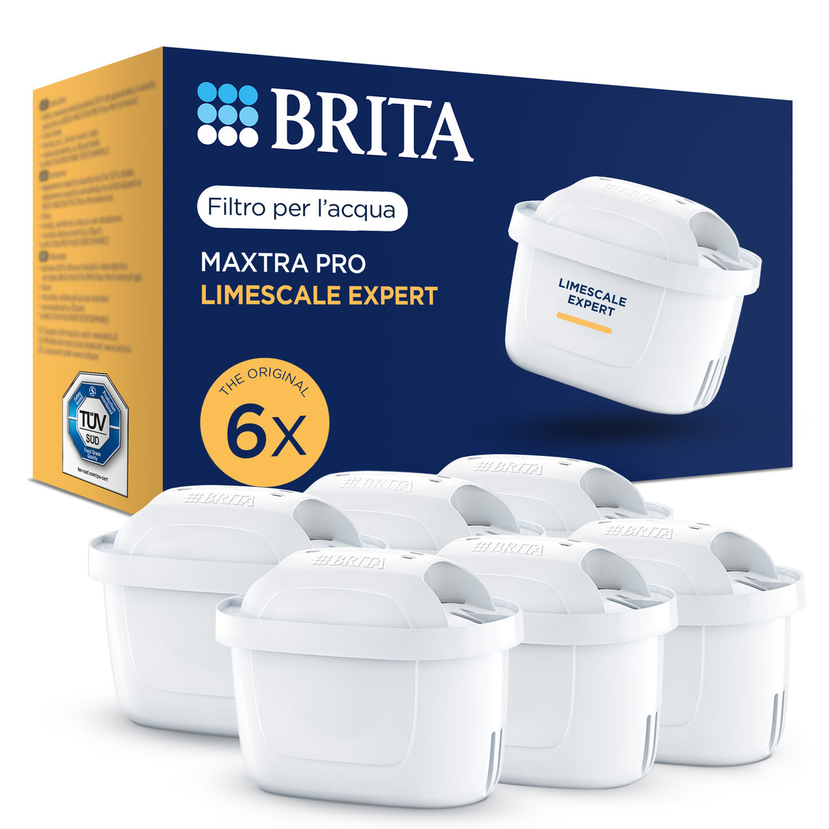 Brita Filtri MAXTRA PRO Limescale Expert, Cartucce per Caraffe Filtranti (Confezione da 6)