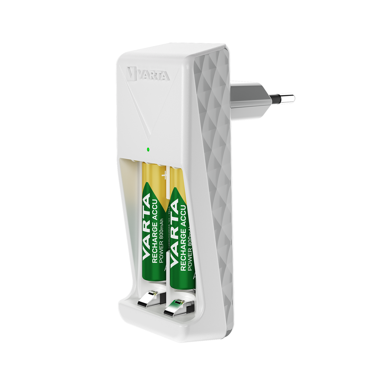 VARTA Mini Charger NiMH AA/AAA con 2 Batterie Ricaricabili – 2100 mAh / 800 mAh