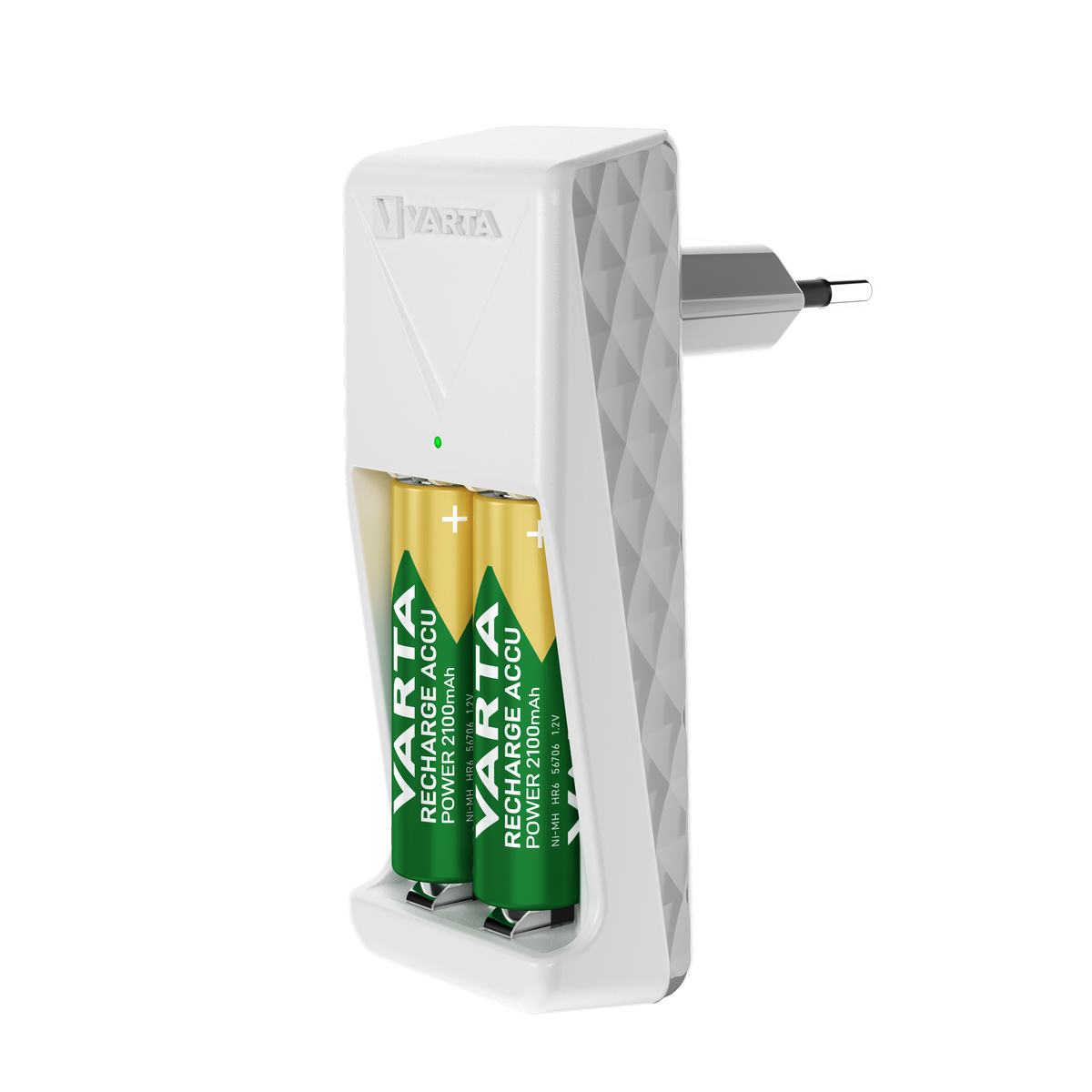 VARTA Mini Charger NiMH AA/AAA con 2 Batterie Ricaricabili – 2100 mAh / 800 mAh