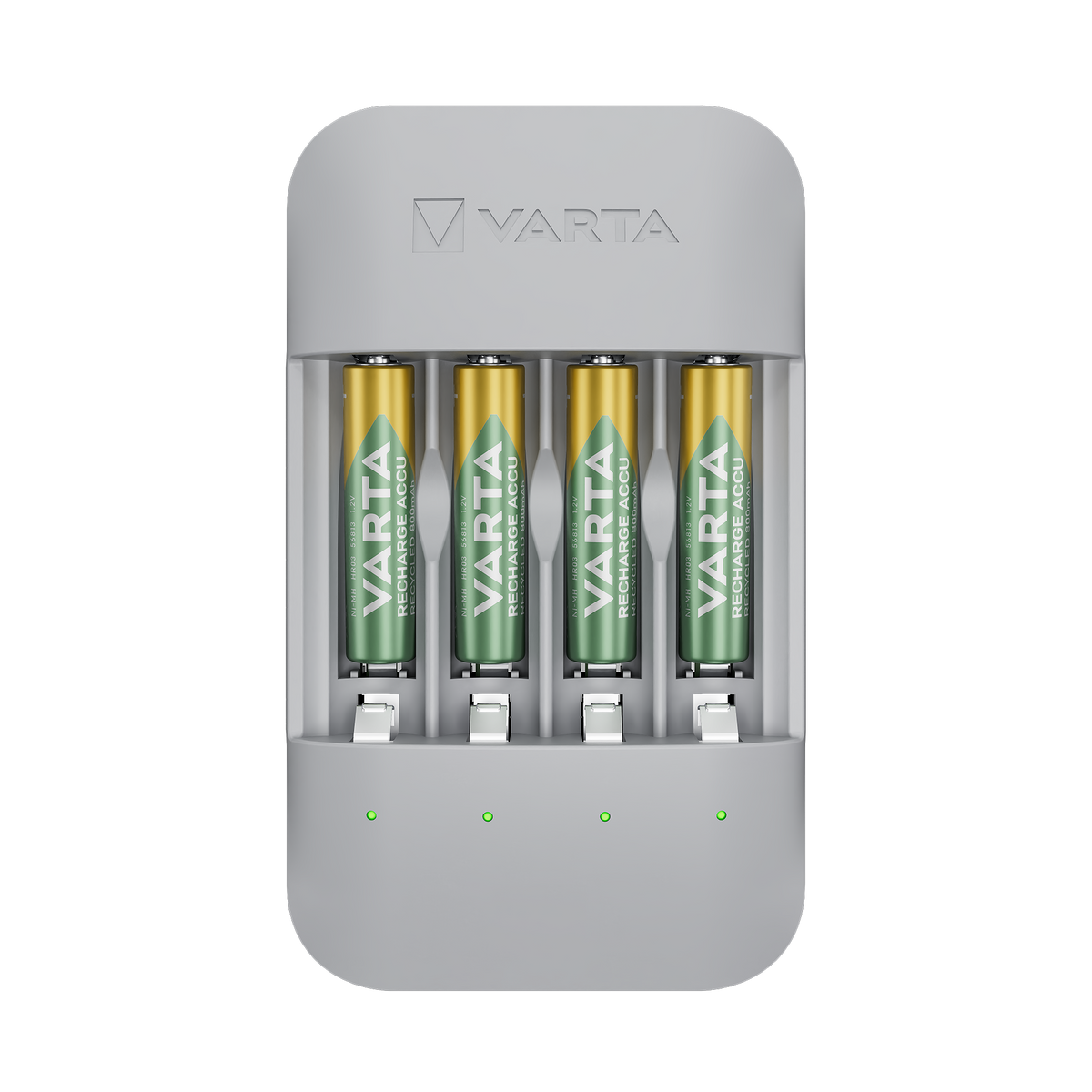 VARTA Eco Charger Pro Recycled USB-C con 4 Batterie Ricaricabili AA / AAA
