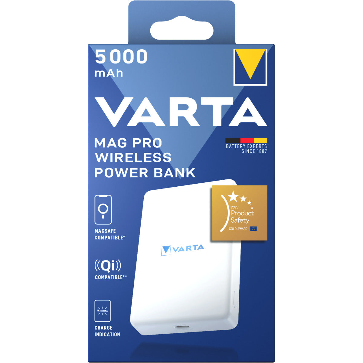 VARTA Mag Pro Power Bank Magnetico 5.000mAh Wireless 7,5W USB-C Bianco