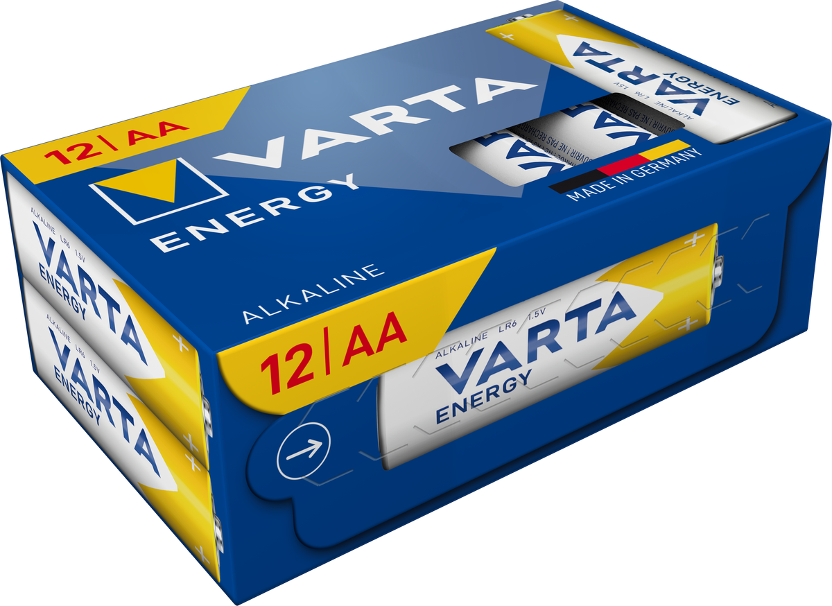 VARTA Energy Pile Alcaline AA / AAA 1,5V – Cube Pack 12 o 24 Batterie