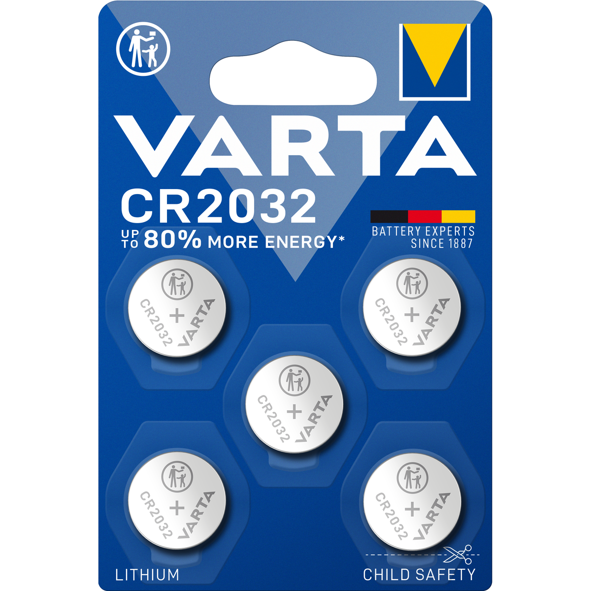 Pile a Bottone VARTA Lithium CR2016 / CR2025 / CR2032 3V – Blister 5 Pezzi