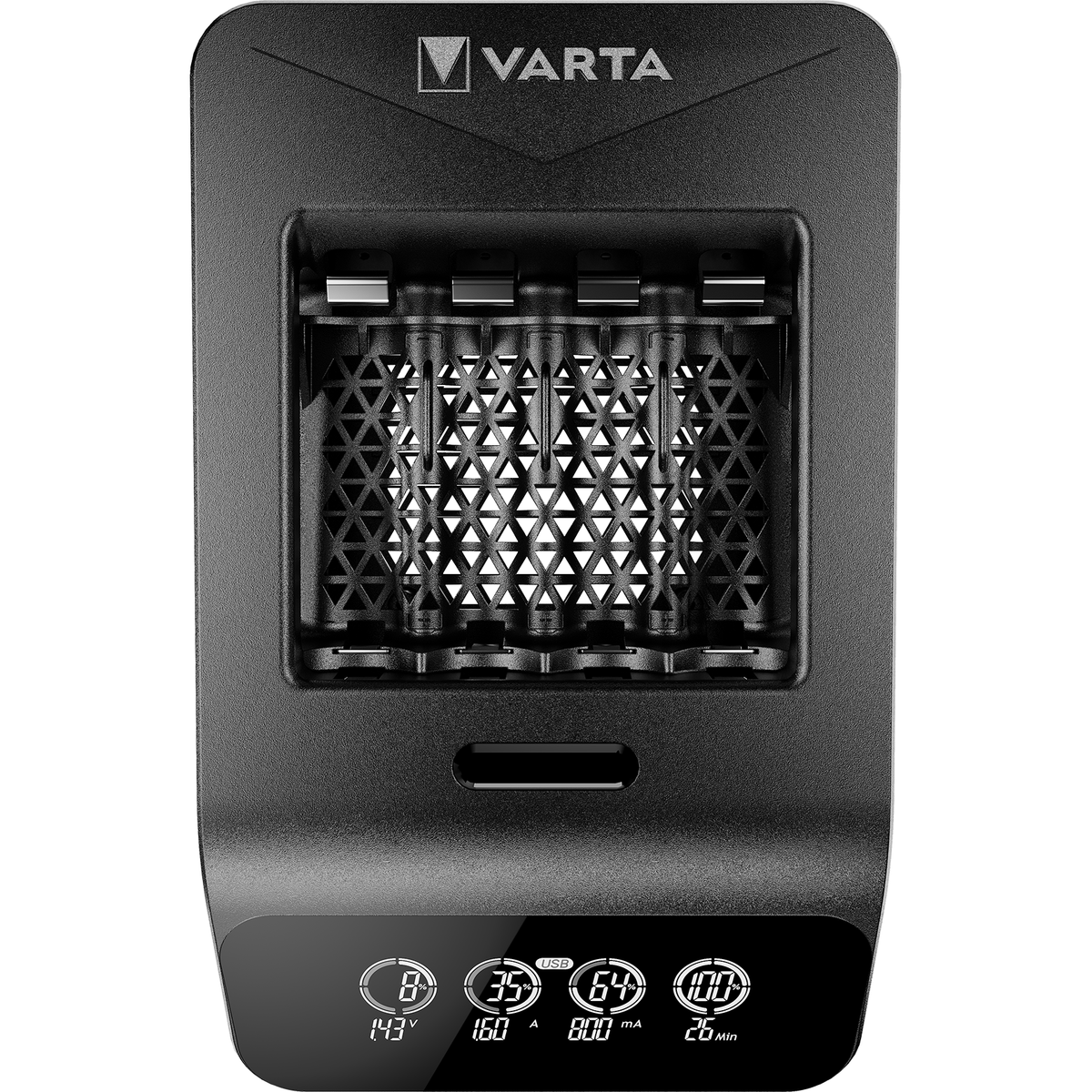 VARTA LCD Smart Charger+ Caricabatterie con 4 AA 2100 mAh