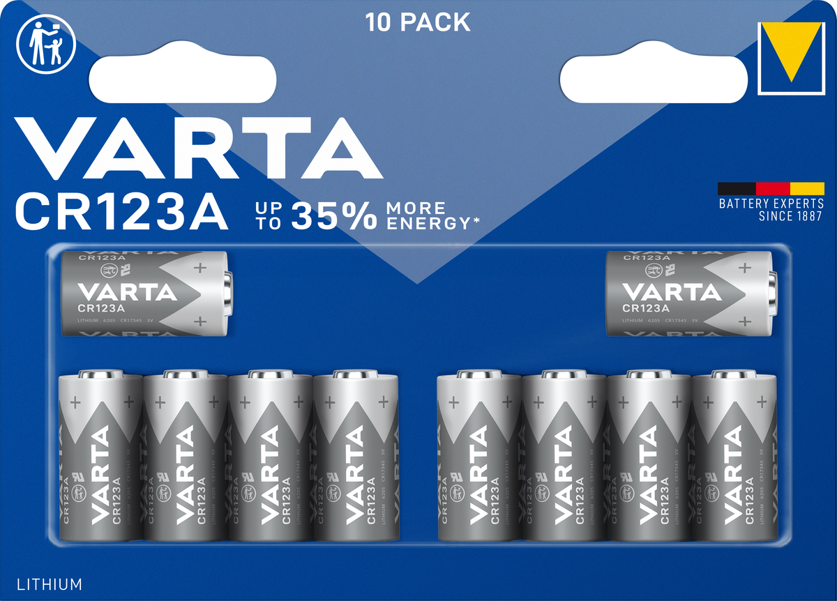 VARTA CR123A Batterie al Litio 3V – Blister 10 Pezzi