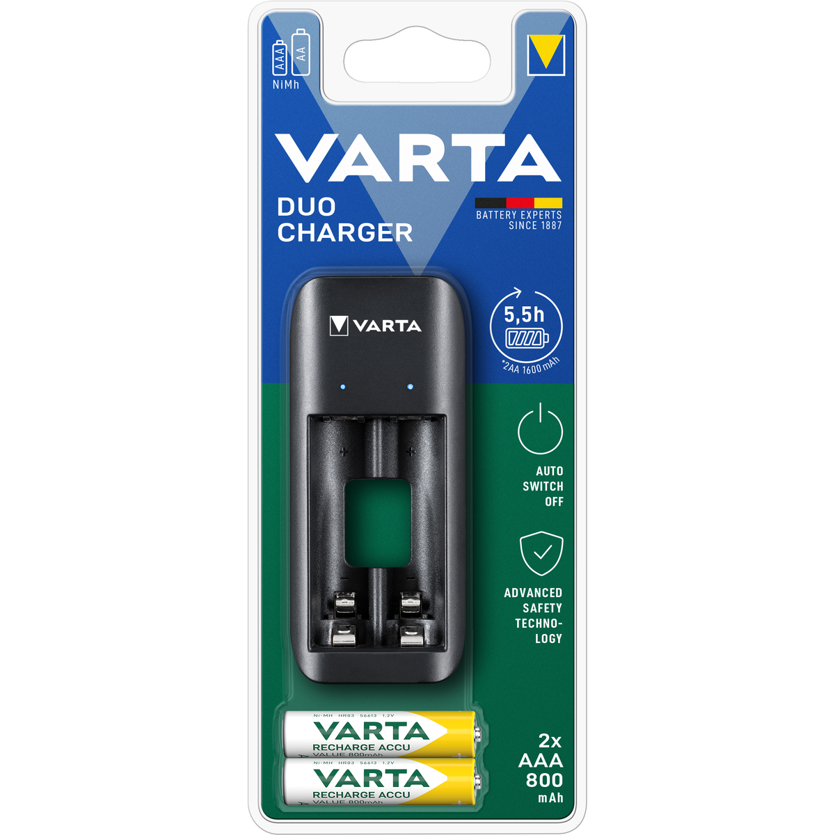 VARTA Value USB Duo Charger USB-C + 2 Batterie AAA 800mAh