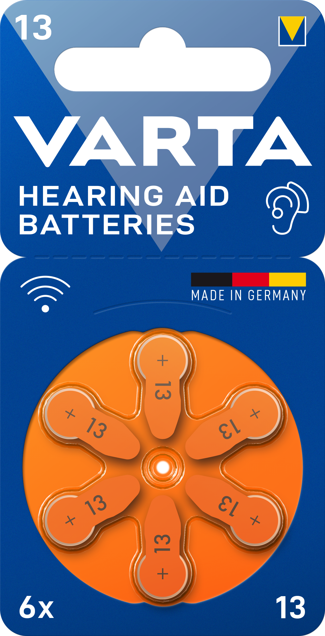 VARTA Hearing Aid Batteries – 6 Pile Zinc Air 1,45V per Apparecchi Acustici | 10, 312, 13, 675