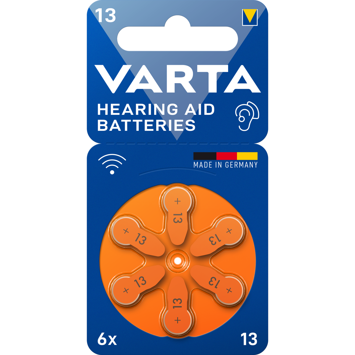VARTA Hearing Aid Batteries – 6 Pile Zinc Air 1,45V per Apparecchi Acustici | 10, 312, 13, 675