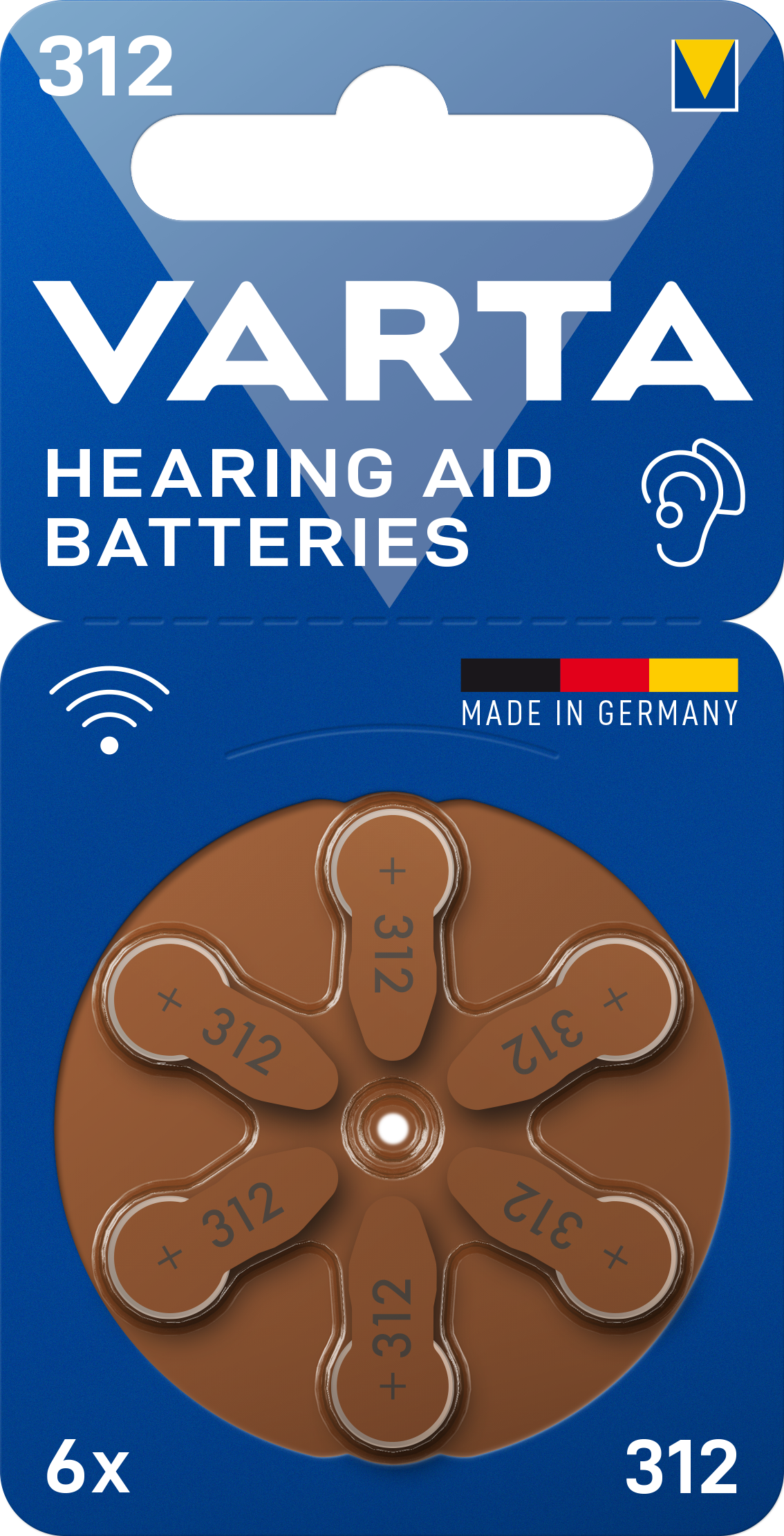 VARTA Hearing Aid Batteries – 6 Pile Zinc Air 1,45V per Apparecchi Acustici | 10, 312, 13, 675