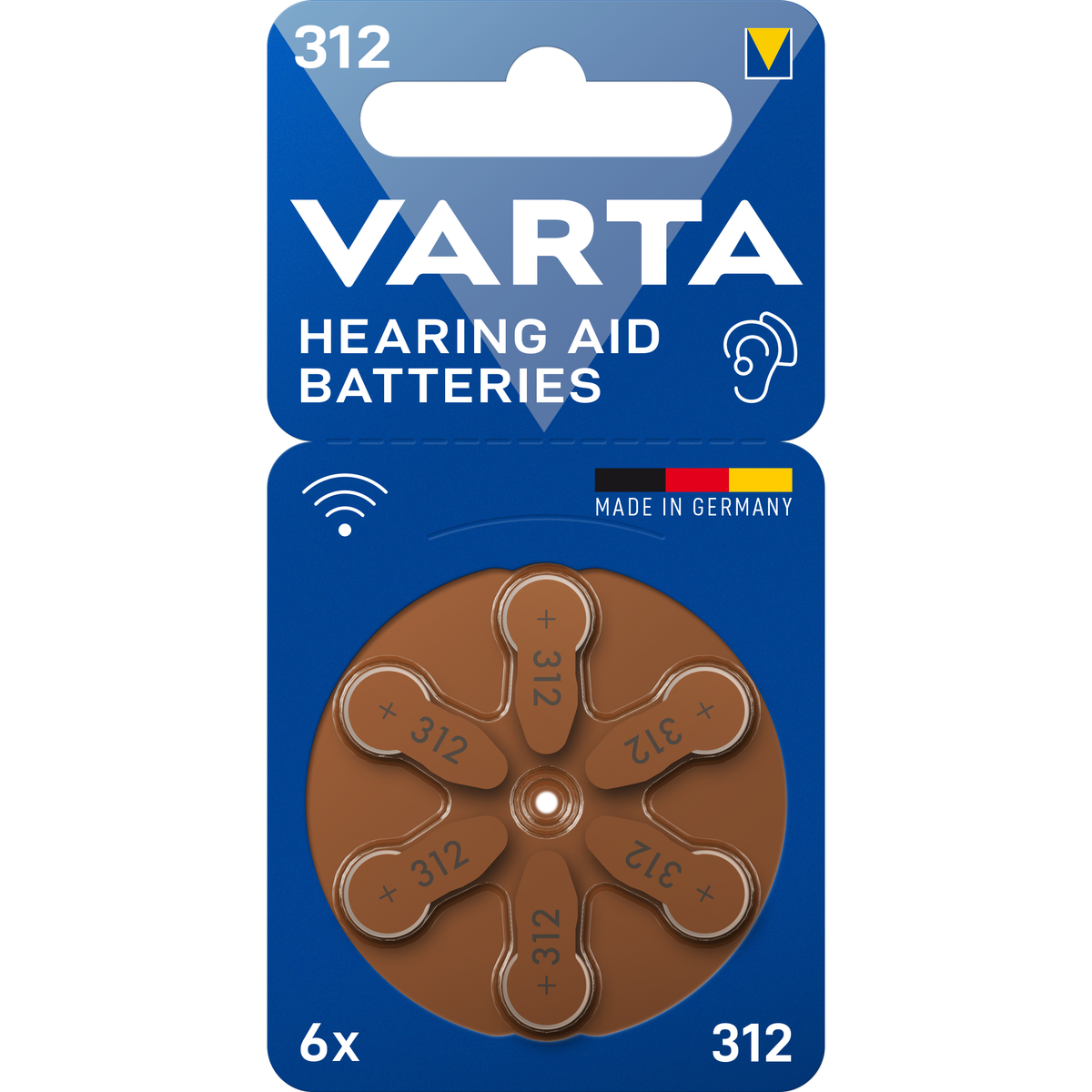 VARTA Hearing Aid Batteries – 6 Pile Zinc Air 1,45V per Apparecchi Acustici | 10, 312, 13, 675