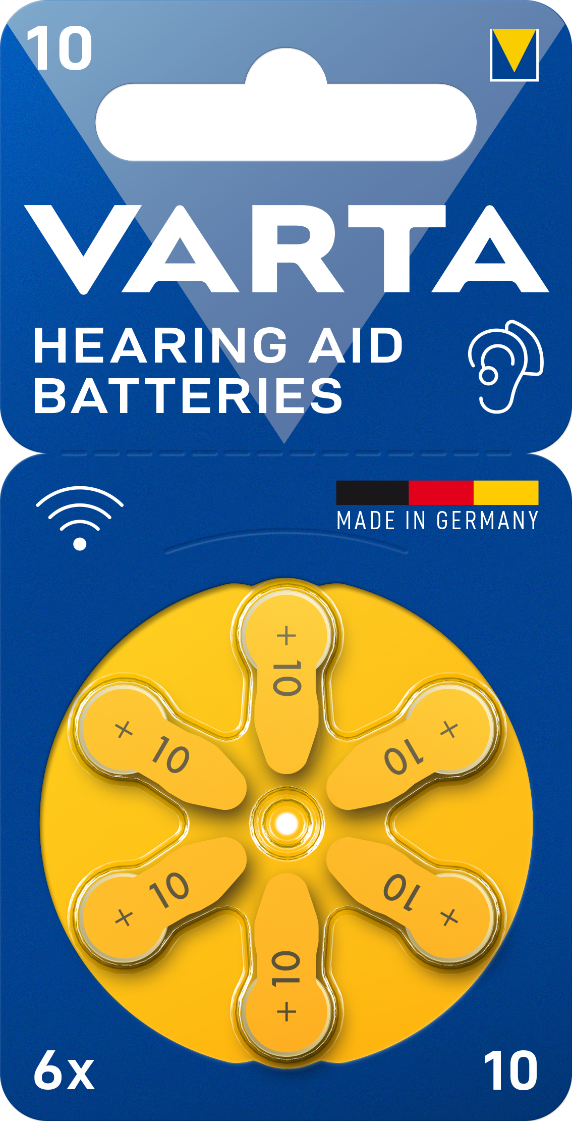 VARTA Hearing Aid Batteries – 6 Pile Zinc Air 1,45V per Apparecchi Acustici | 10, 312, 13, 675
