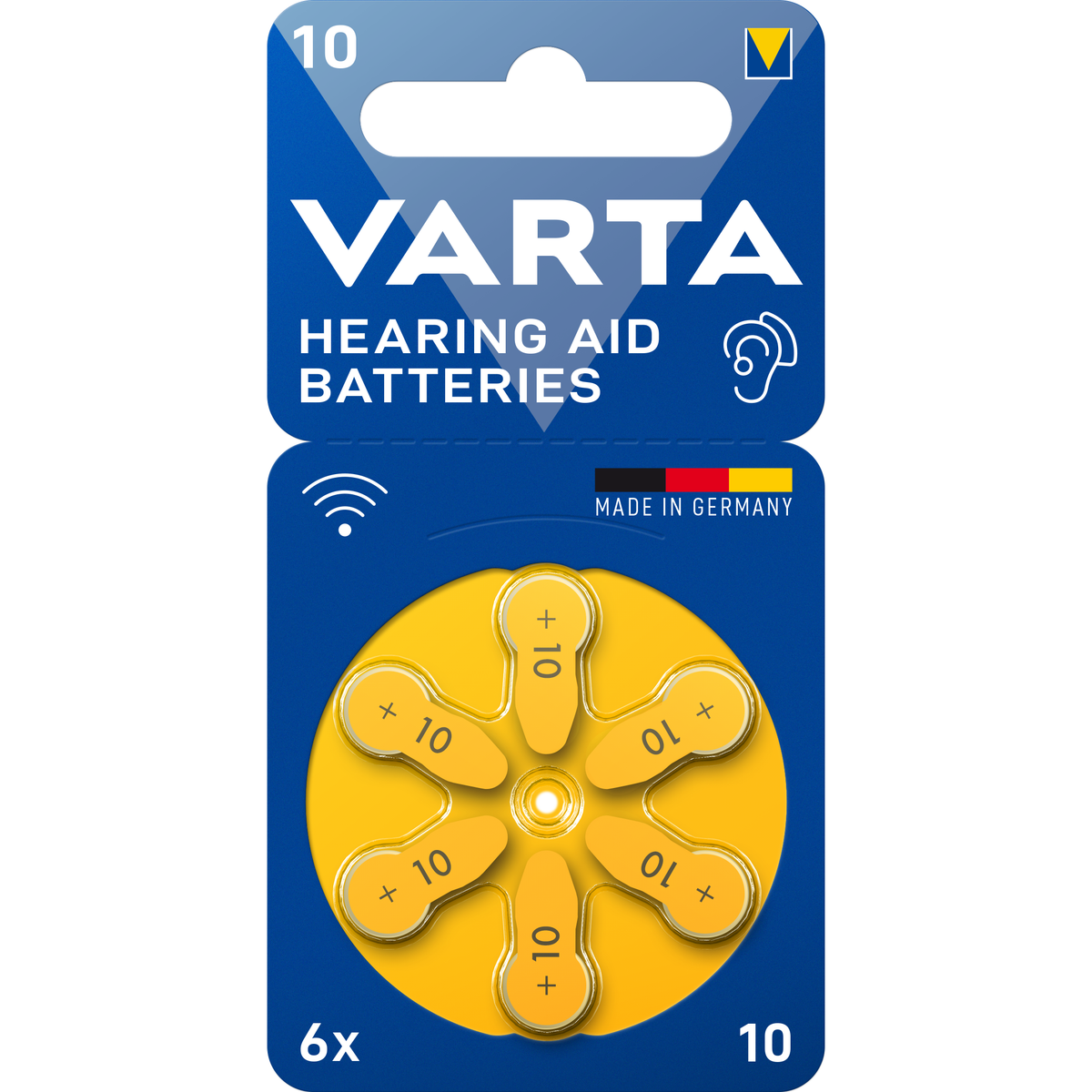 VARTA Hearing Aid Batteries – 6 Pile Zinc Air 1,45V per Apparecchi Acustici | 10, 312, 13, 675