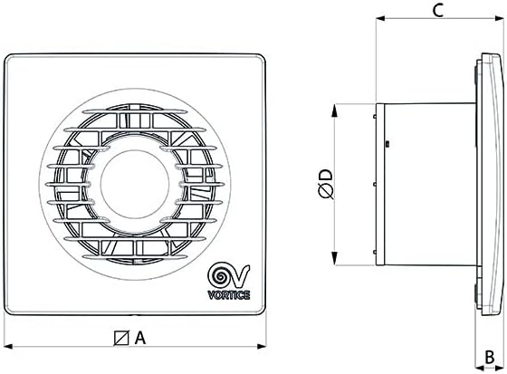 Vortice MF 90/3,5" – Aspiratore da muro compatto Ø90 mm con valvola anti-ritorno
