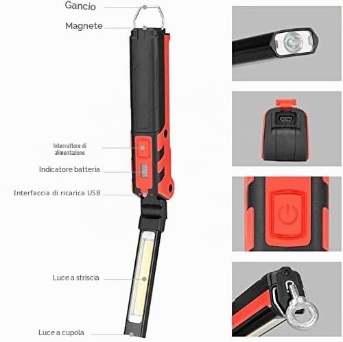 Velamp Lampada da lavoro Kubrik IR439 – Batteria 2.000 mAh 4
