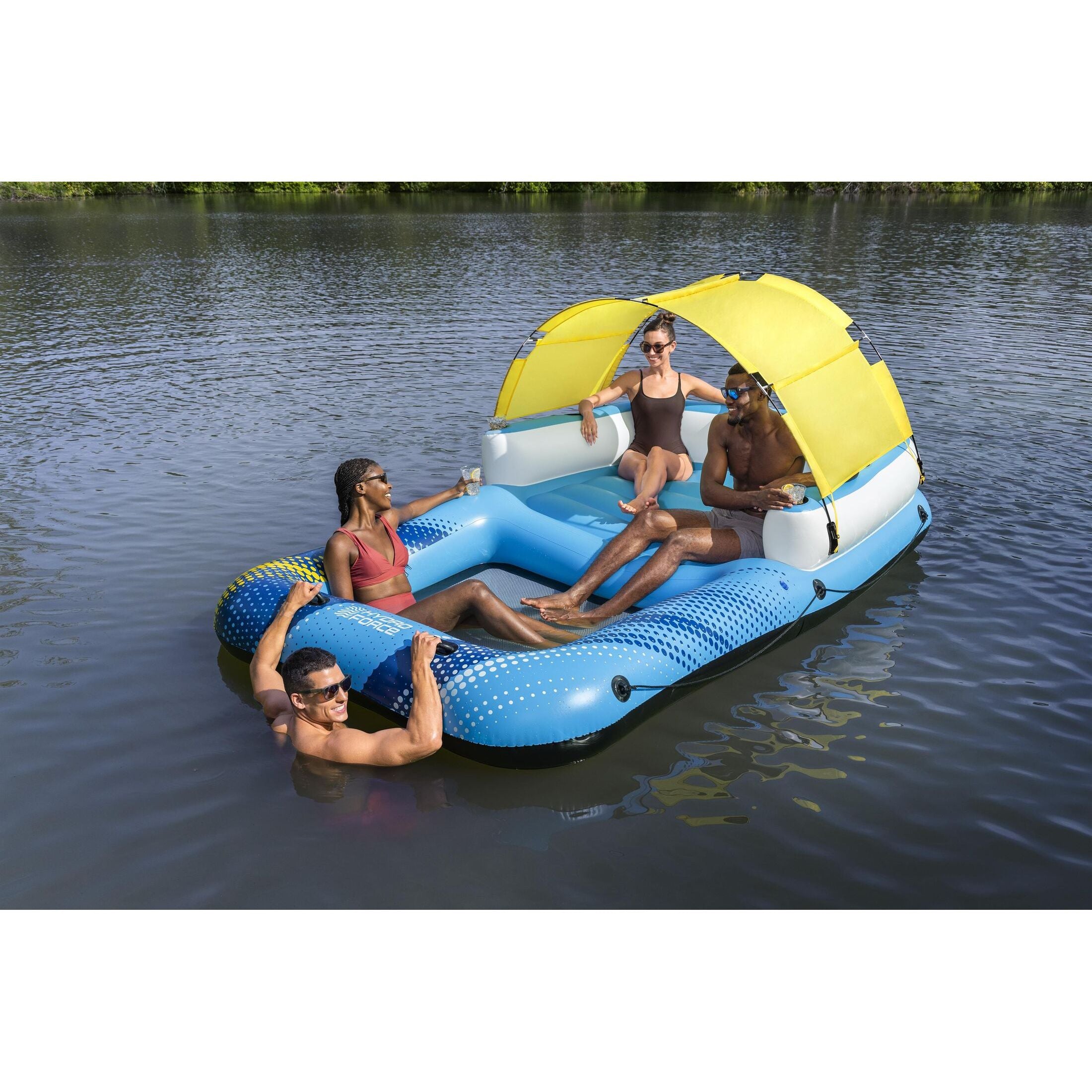 Bestway Hydro Force Summer Oasis Island 43645 – Isola galleggiante 4 posti con parasole