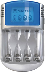VARTA Caricabatterie LCD AA/AAA con 4 Batterie AA 2600 mAh, Adattatore 12V e USB