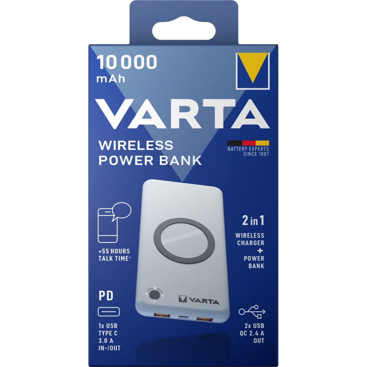 VARTA PowerBank Wireless Qi USB-C PD
