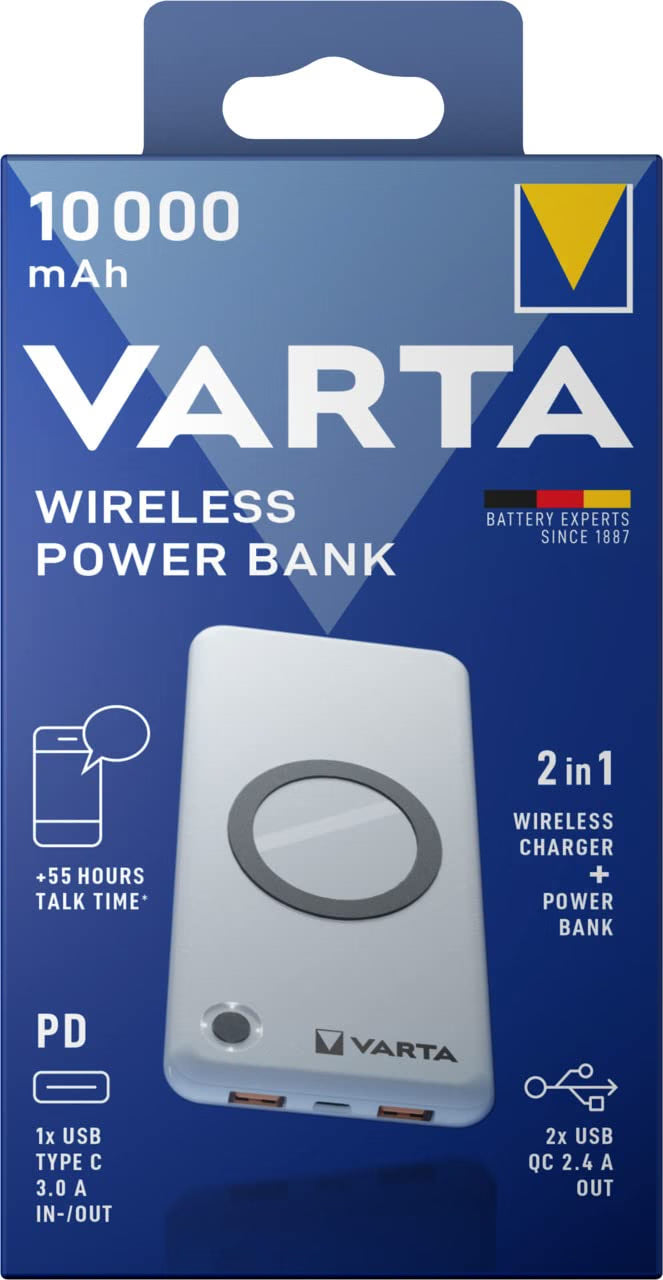 VARTA PowerBank Wireless Qi USB-C PD