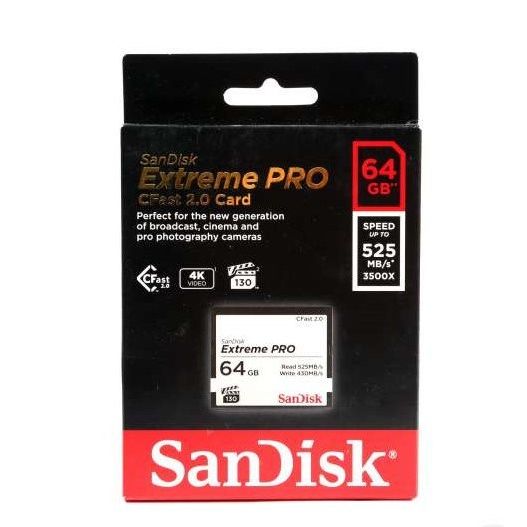 Sandisk Extreme PRO CFast 2.0 Card (64GB) GARANZIA ITALIA 5 ANNI