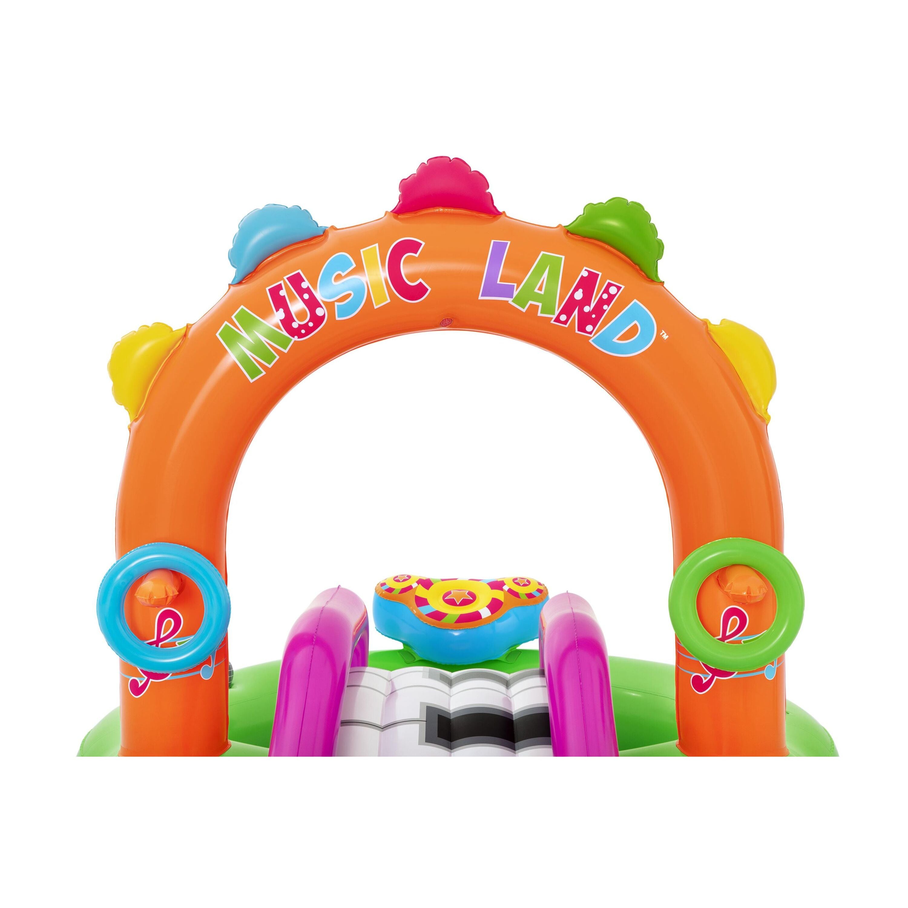 Bestway 53117 Sing 'n Splash Play Center – Parco acquatico gonfiabile con scivolo e giochi musicali