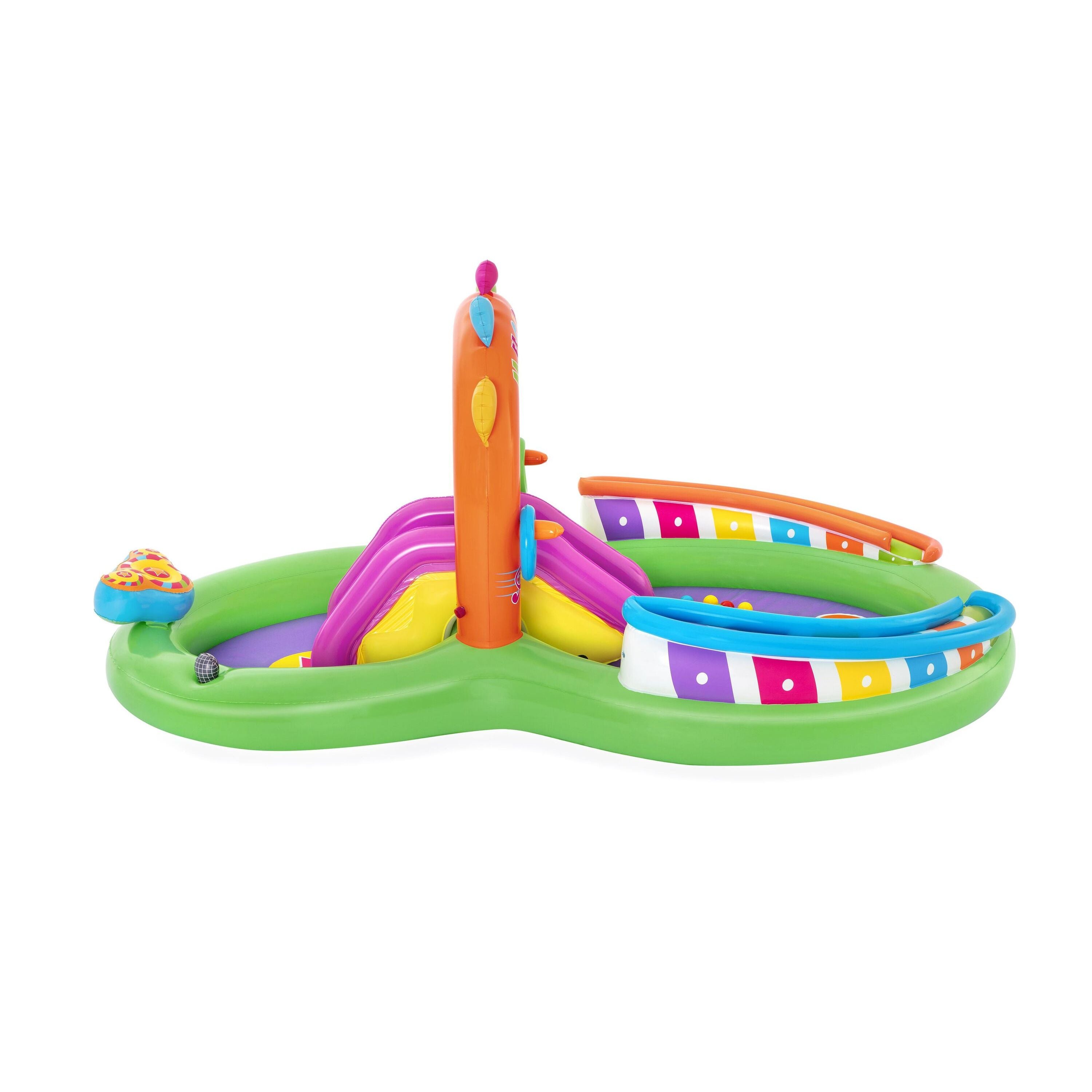 Bestway 53117 Sing 'n Splash Play Center – Parco acquatico gonfiabile con scivolo e giochi musicali