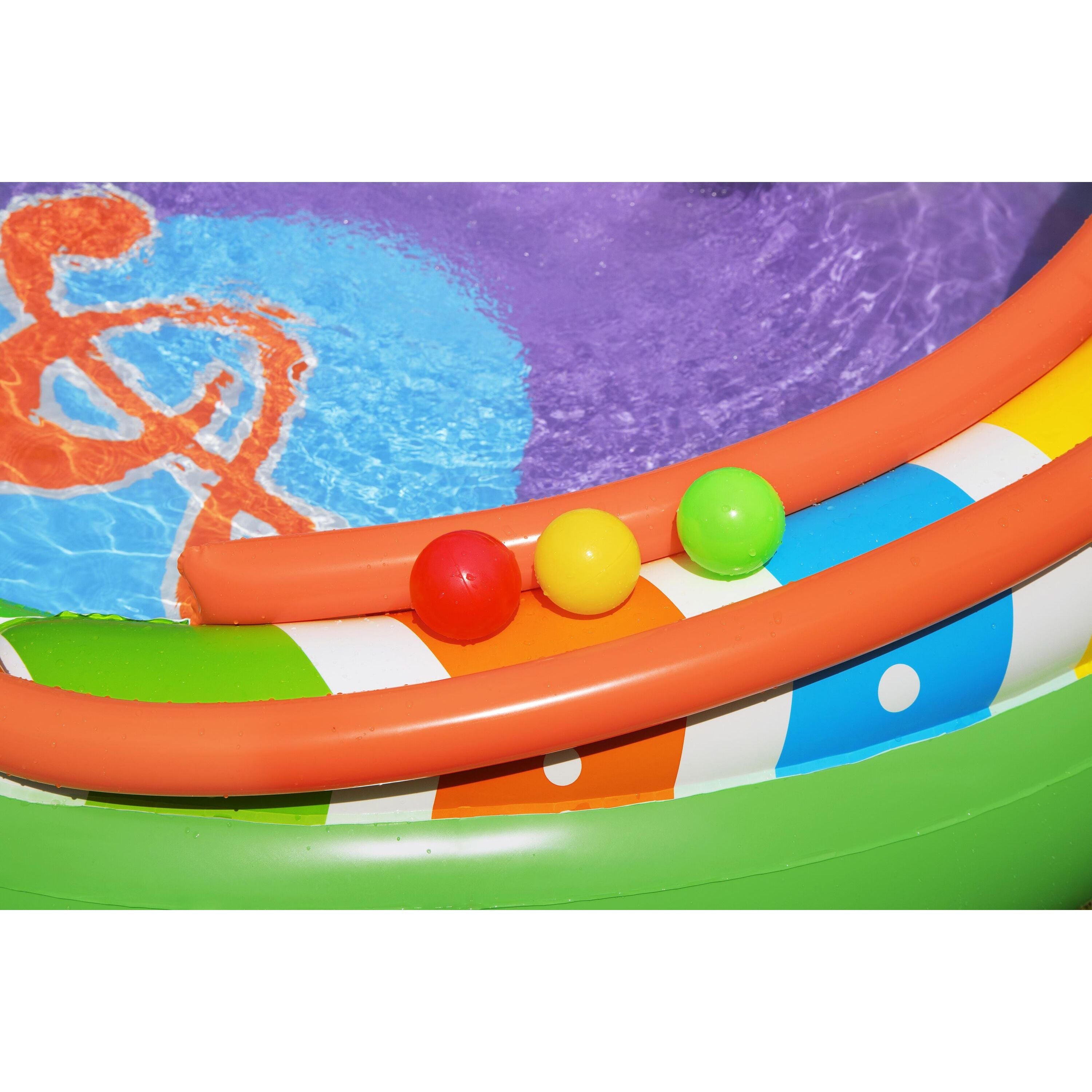 Bestway 53117 Sing 'n Splash Play Center – Parco acquatico gonfiabile con scivolo e giochi musicali